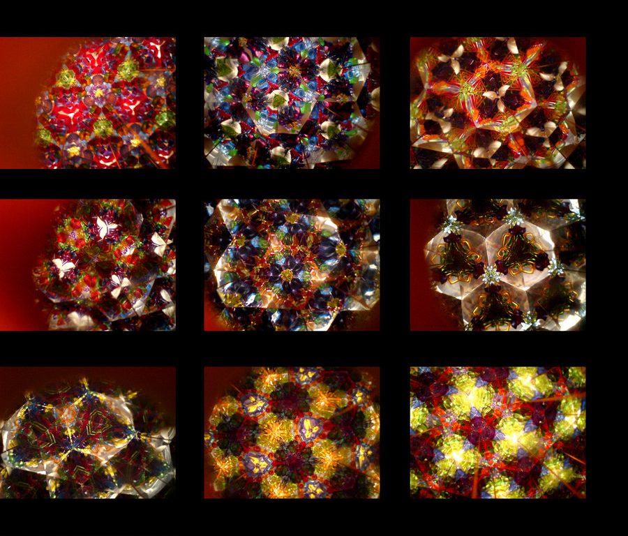 Fotky z vlastnoručně vyrobeného kaleidoskopu.